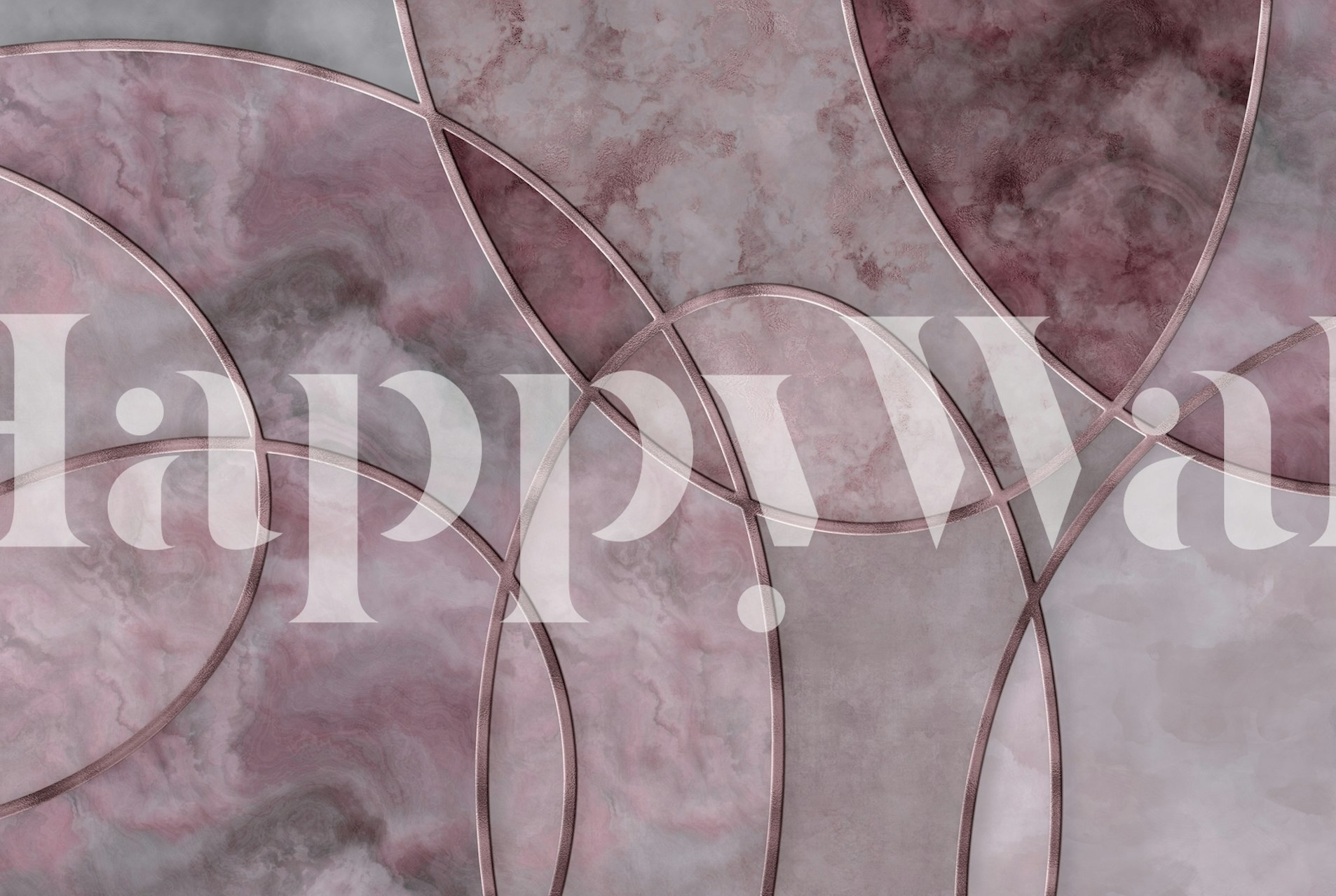 Tapeta Blush Eclectic Marble Shapes w pokoju