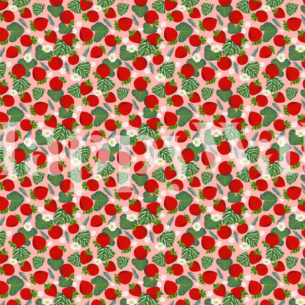Strawberry field wallpaper design in a room