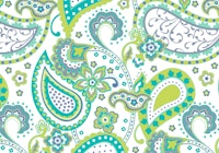 Paisley green white blue L tapete