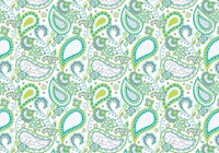 Paisley green white blue S tapete