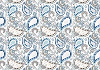 Paisley blue brown white S tapete