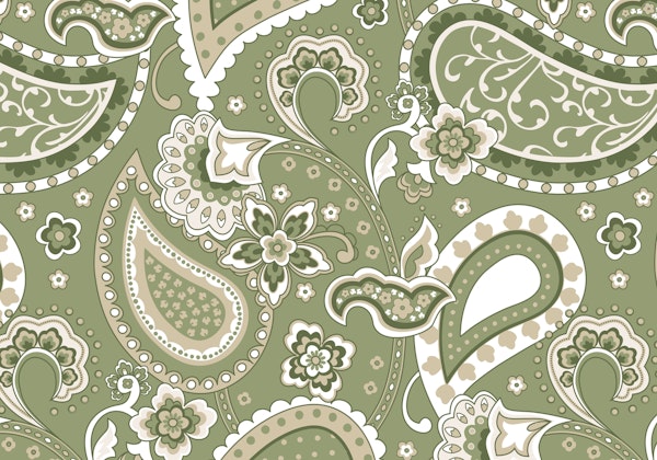 Paisley olive sage beige L