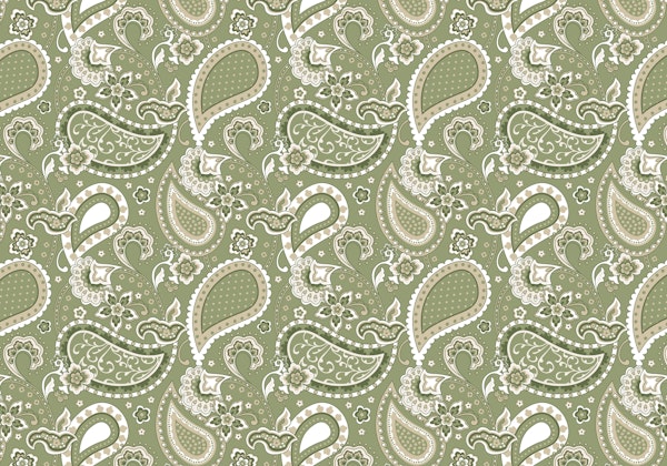 Paisley olive sage beige S