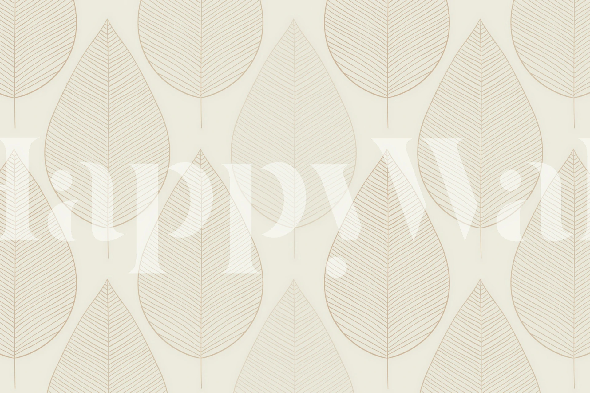 Minimalistisk Japan Leaves vægmaleri med bløde jordfarver og fredfyldte bladmønstre