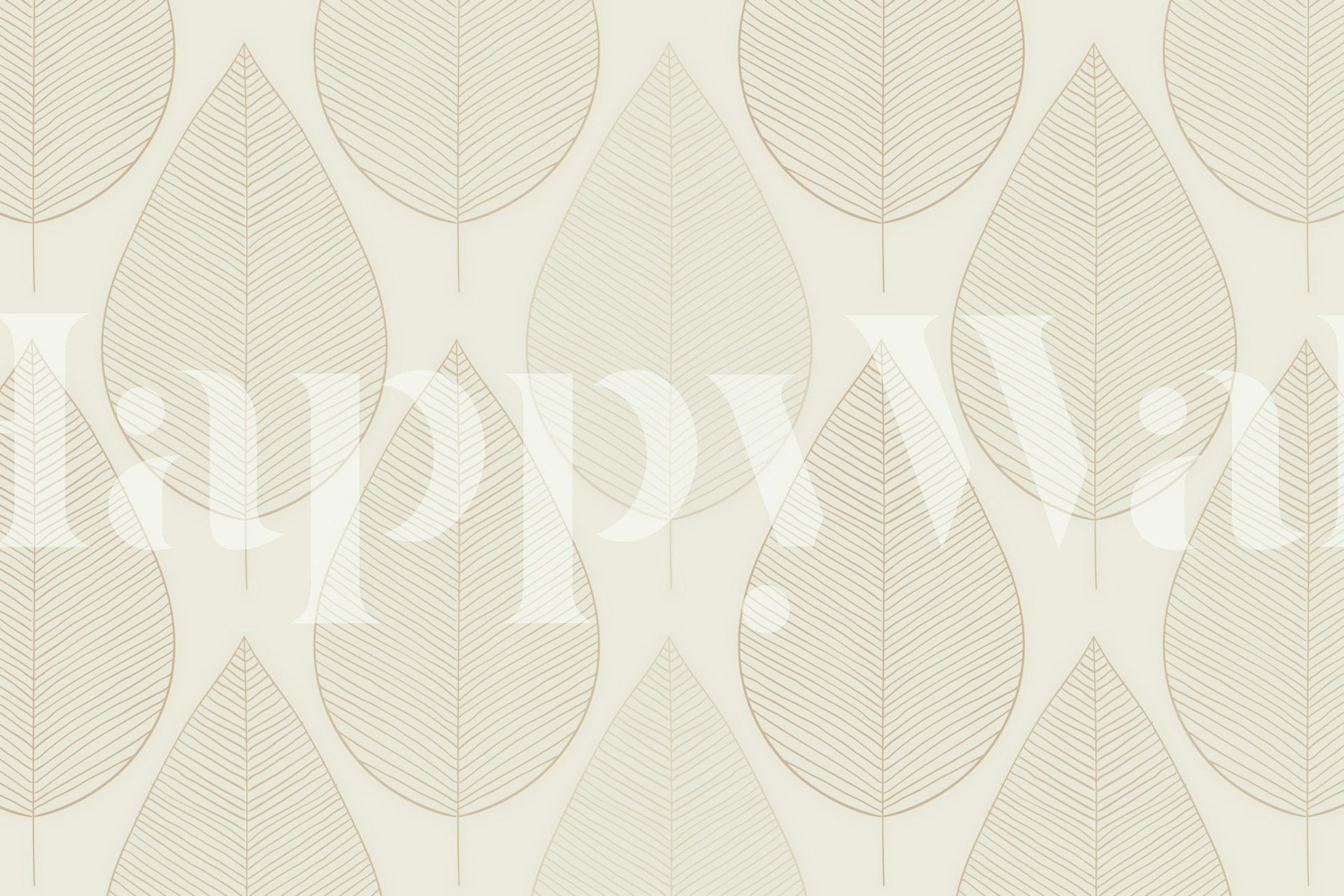 Minimalistisk Japan Leaves vægmaleri med bløde jordfarver og fredfyldte bladmønstre