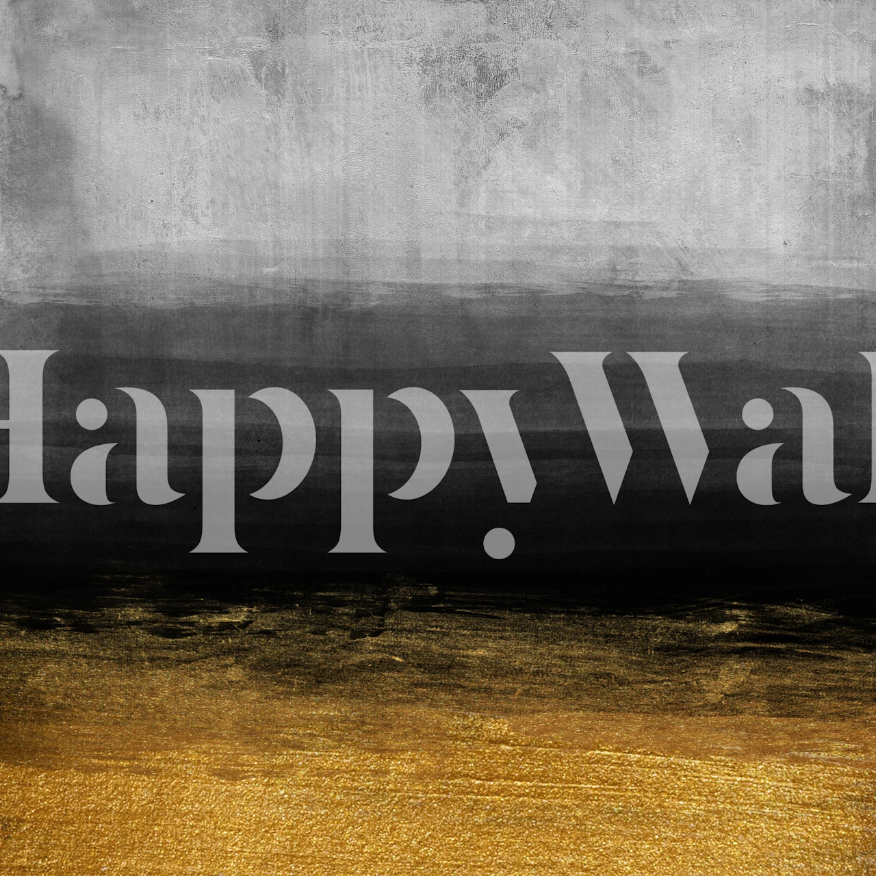 Moody abstract urban wall mural with a gradient from golden to dark tones