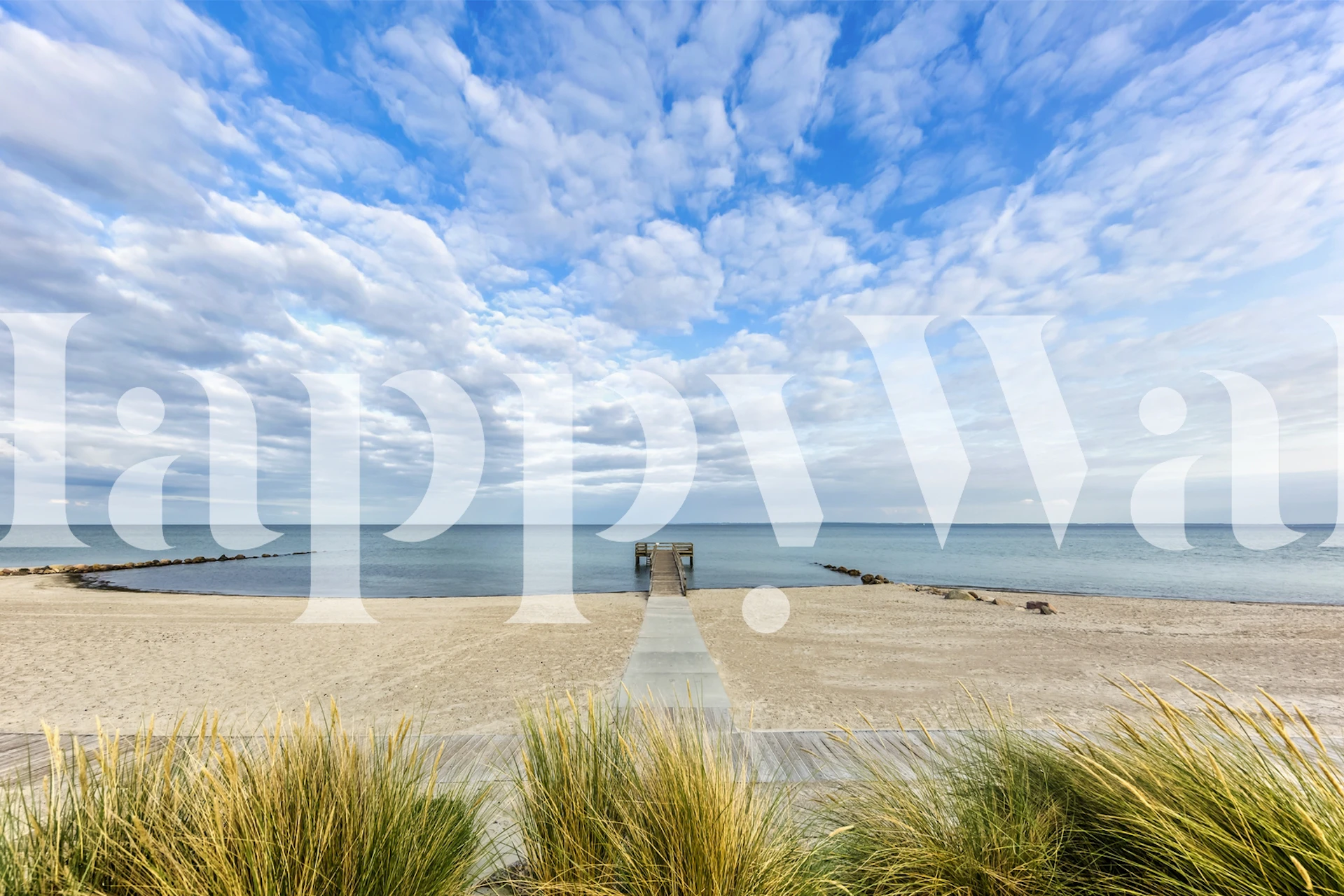 Un tranquilo paisaje del Mar Báltico con dunas de playa y aguas tranquilas que se extienden hasta el horizonte.