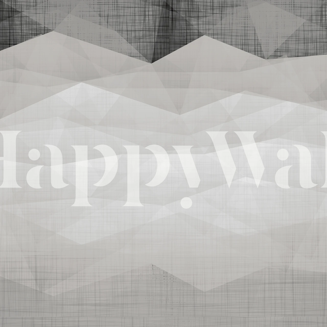 Abstract grayscale mountain range wall mural