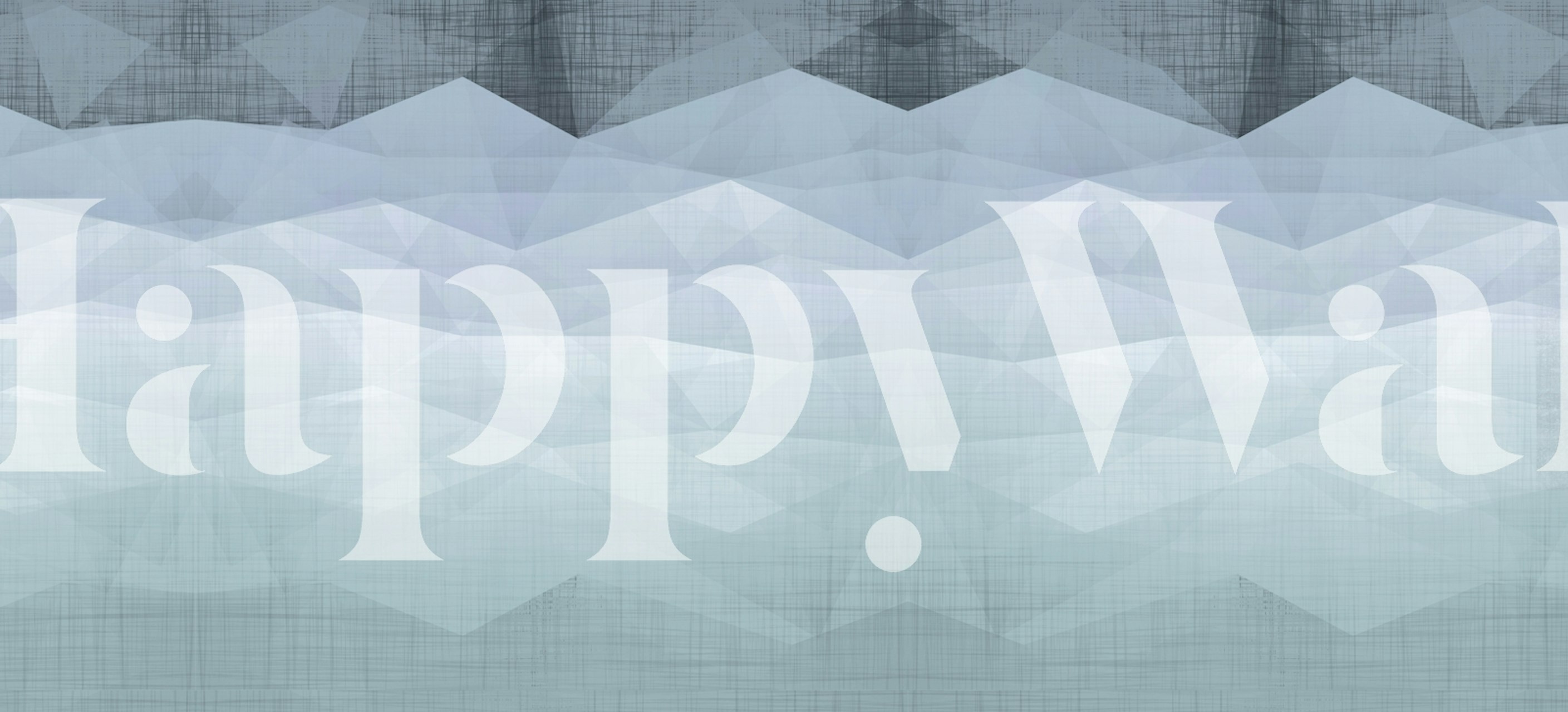 Abstract minimal mountain wall mural in shades of blue