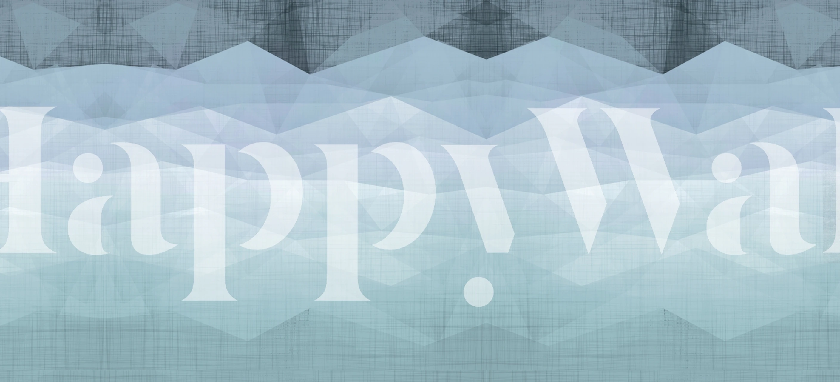 Abstract minimal mountain wall mural in shades of blue