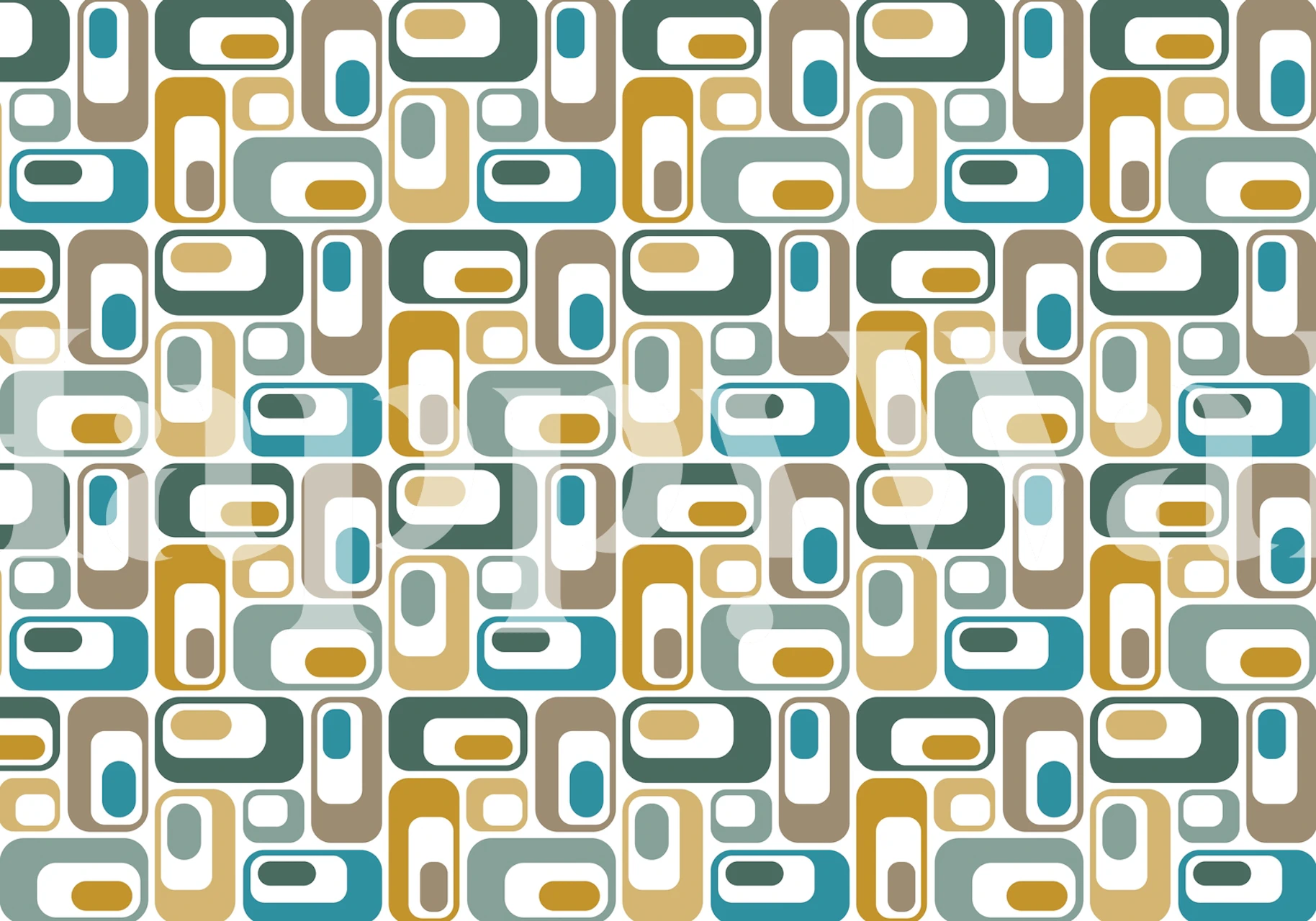 Papel de parede Retro Ovals 17 em um quarto elegante