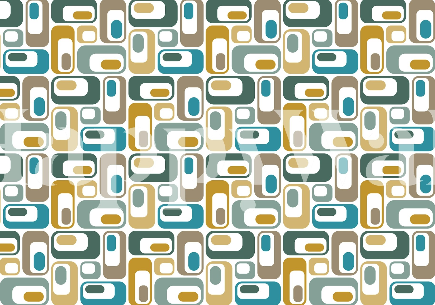 Retro Ovals 17 tapetti tyylikkäässä huoneessa