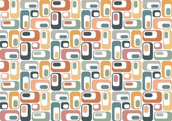 Retro Ovals pastel multicolor