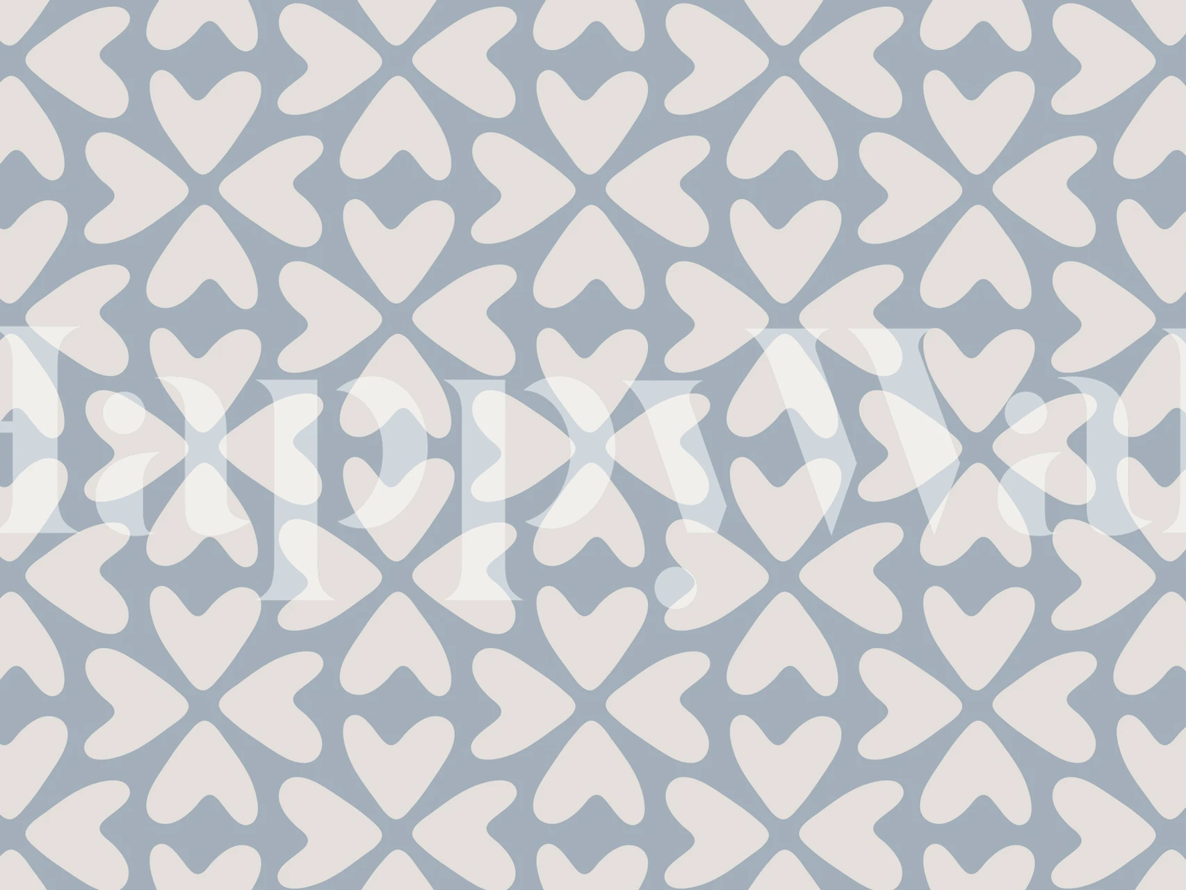 Aesthetic heart pattern wall mural in moody blue tones