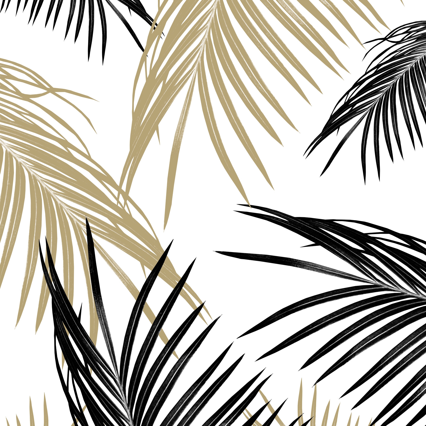 Buy Gold Black Palm Leaves Dream 1 Wallpaper Free Us Shipping At Happywall Com