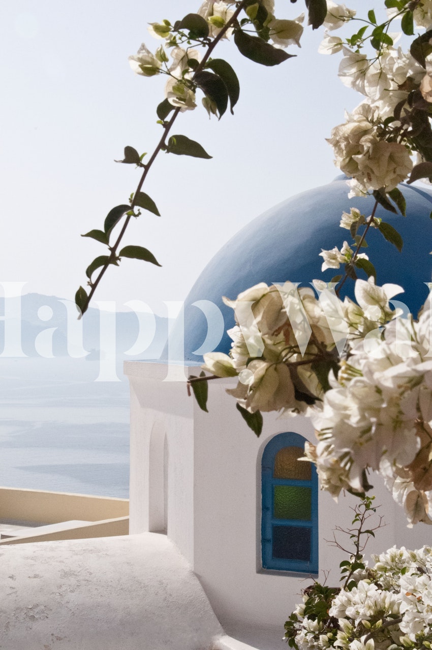 Santorini Oia 3 wallpaper in a room