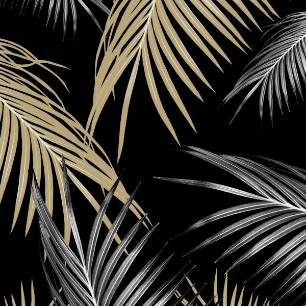 Gold Gray Palm Leaves Dream 1