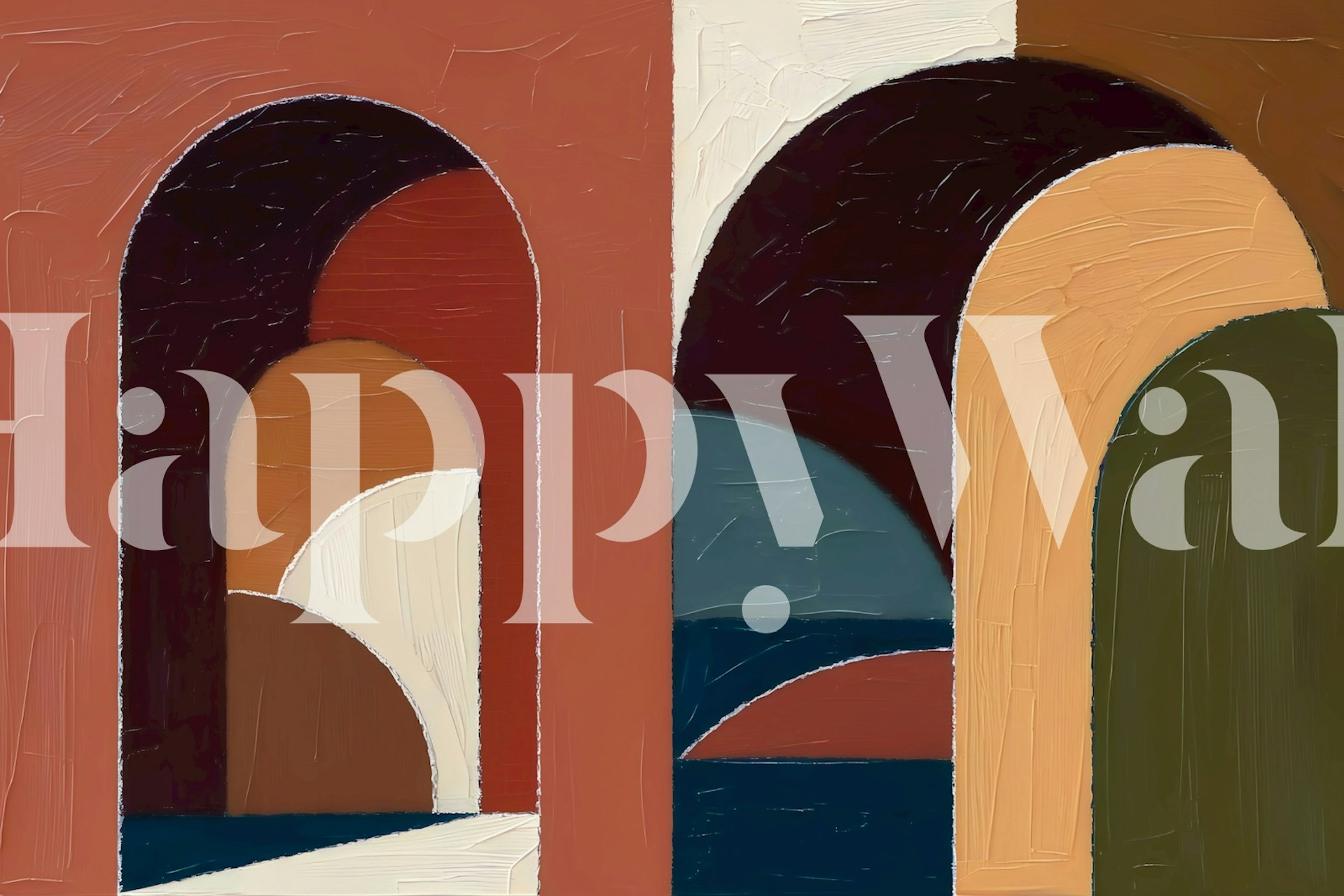 Gold Arches Minimalist tapet i et rum