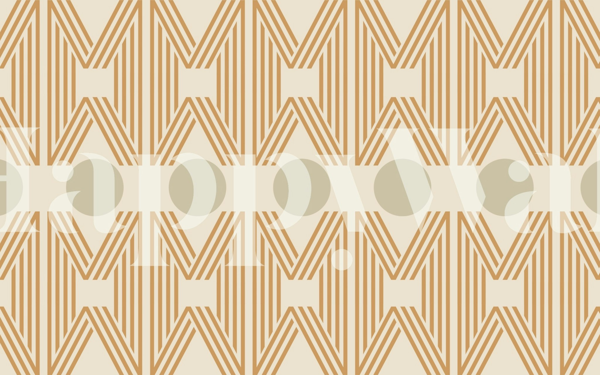 Elegant Japanese minimalist geometric wall mural design in soft neutral tones