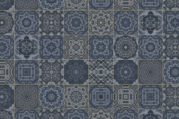 Moroccan Tiles Blue Gold