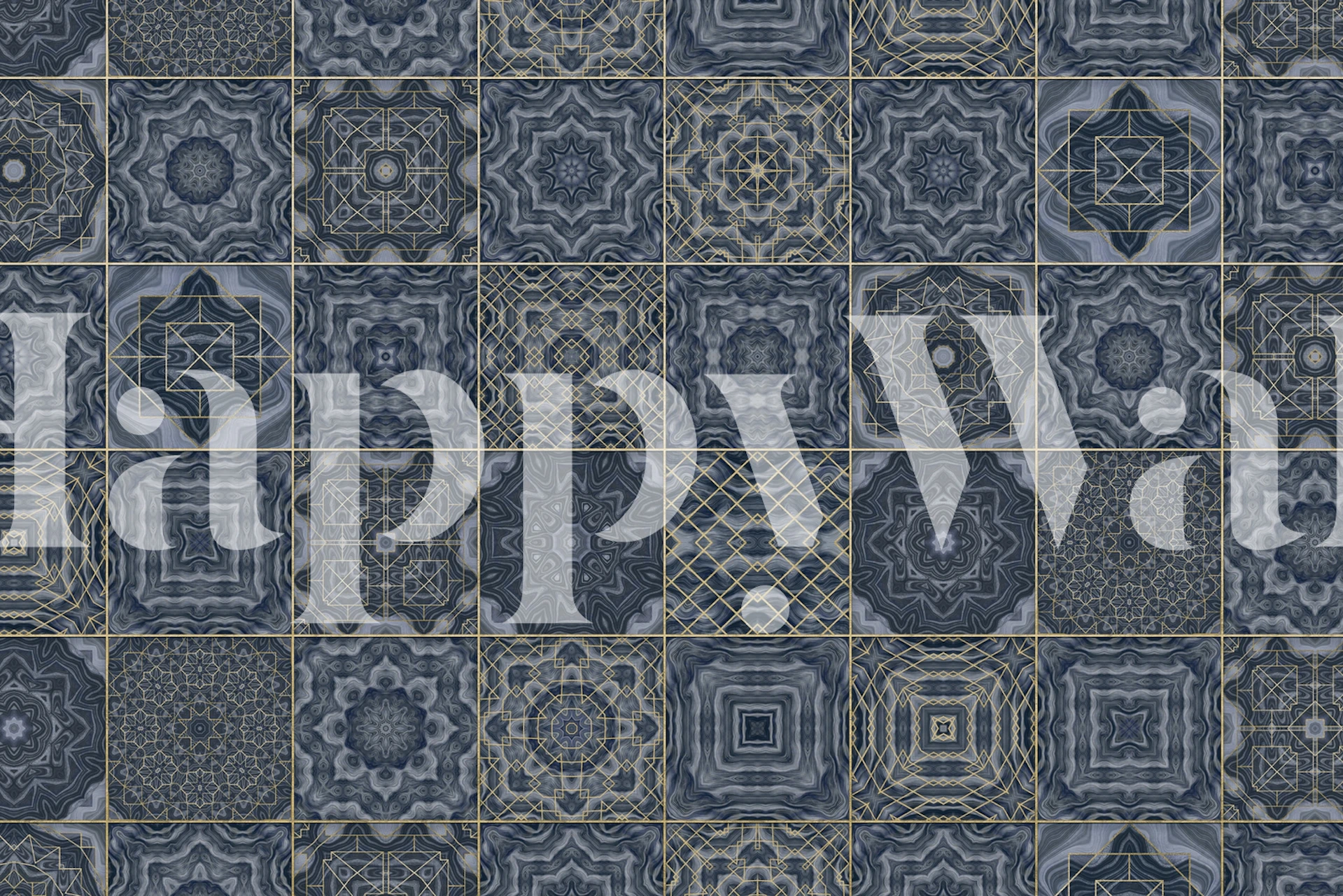 Eine Präsentation des Gold Moroccan Tiles Wallpaper Designs