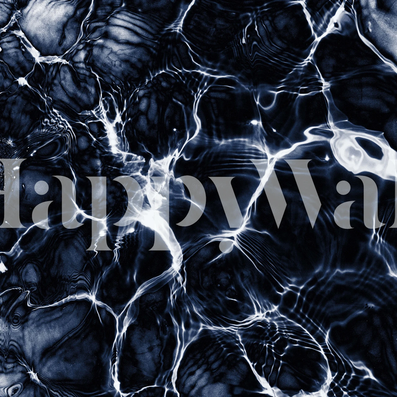 Dark blue and black abstract water reflection wallpaper