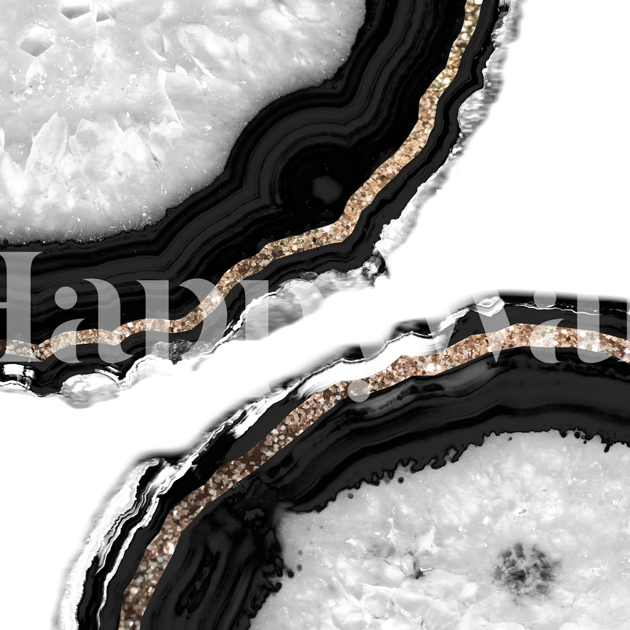 Black and white agate pattern with glitter accents wallpaper