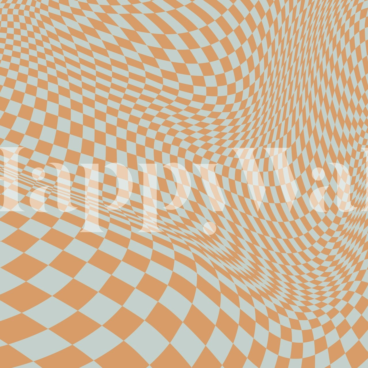 Ταπετσαρία Checkered Wave Neutrals σε ένα δωμάτιο