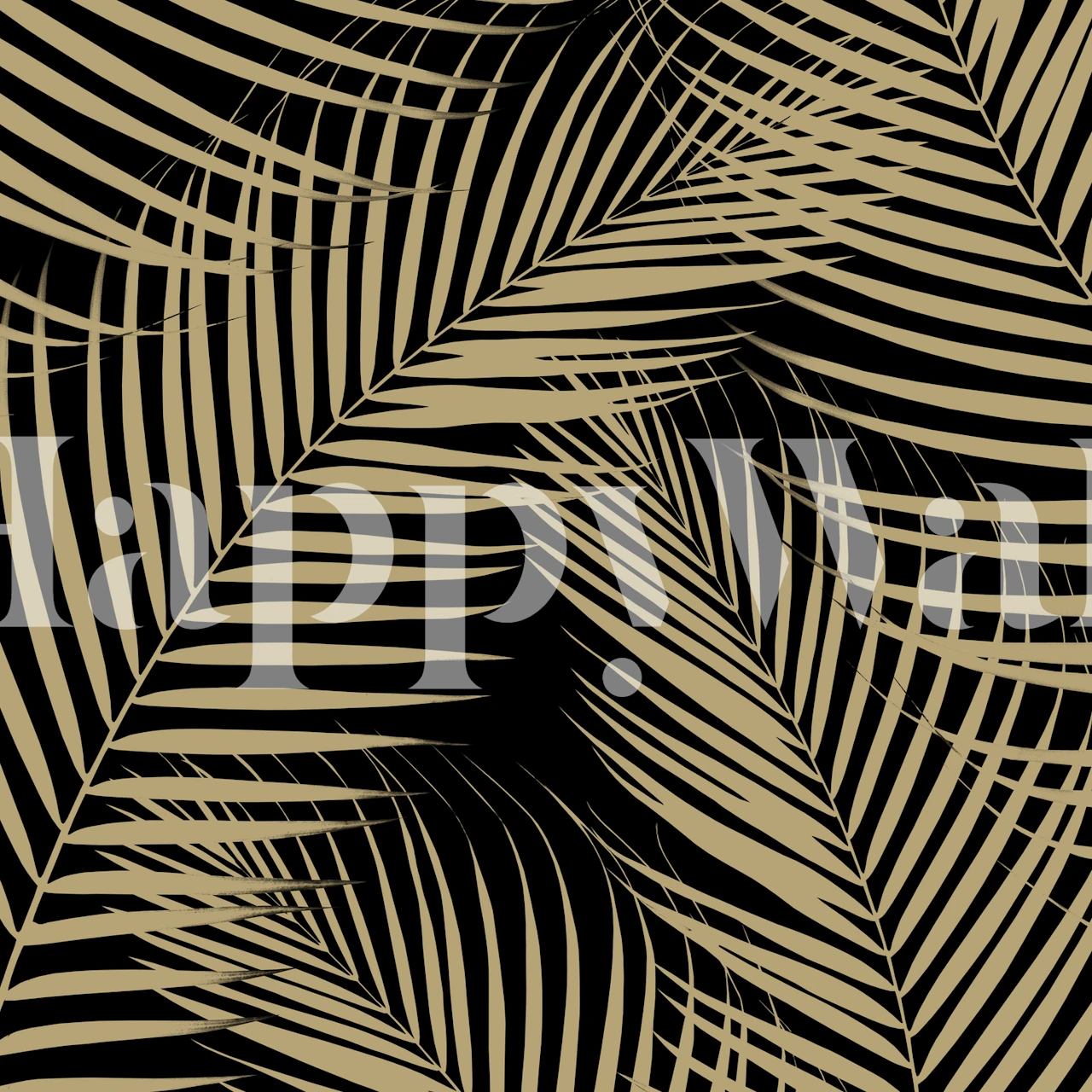 Palm Leaves Gold Cali Vibes 2 behang weergegeven