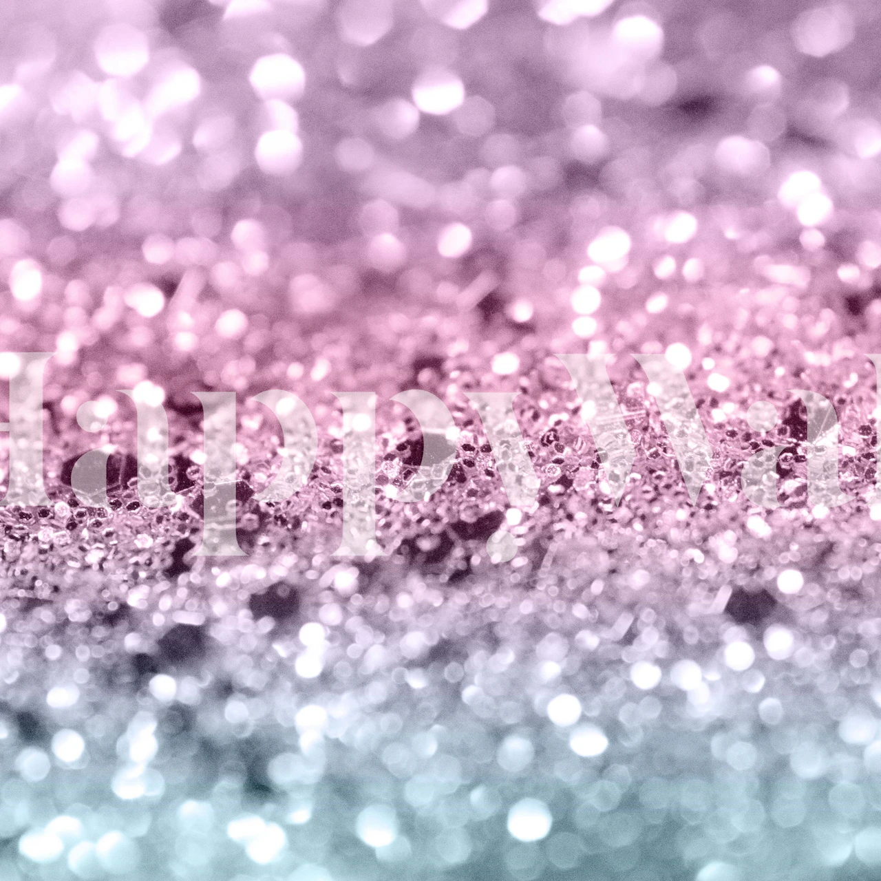 Unicorn Girls Glitter 7 wall mural with gradient from turquoise to pink glitter