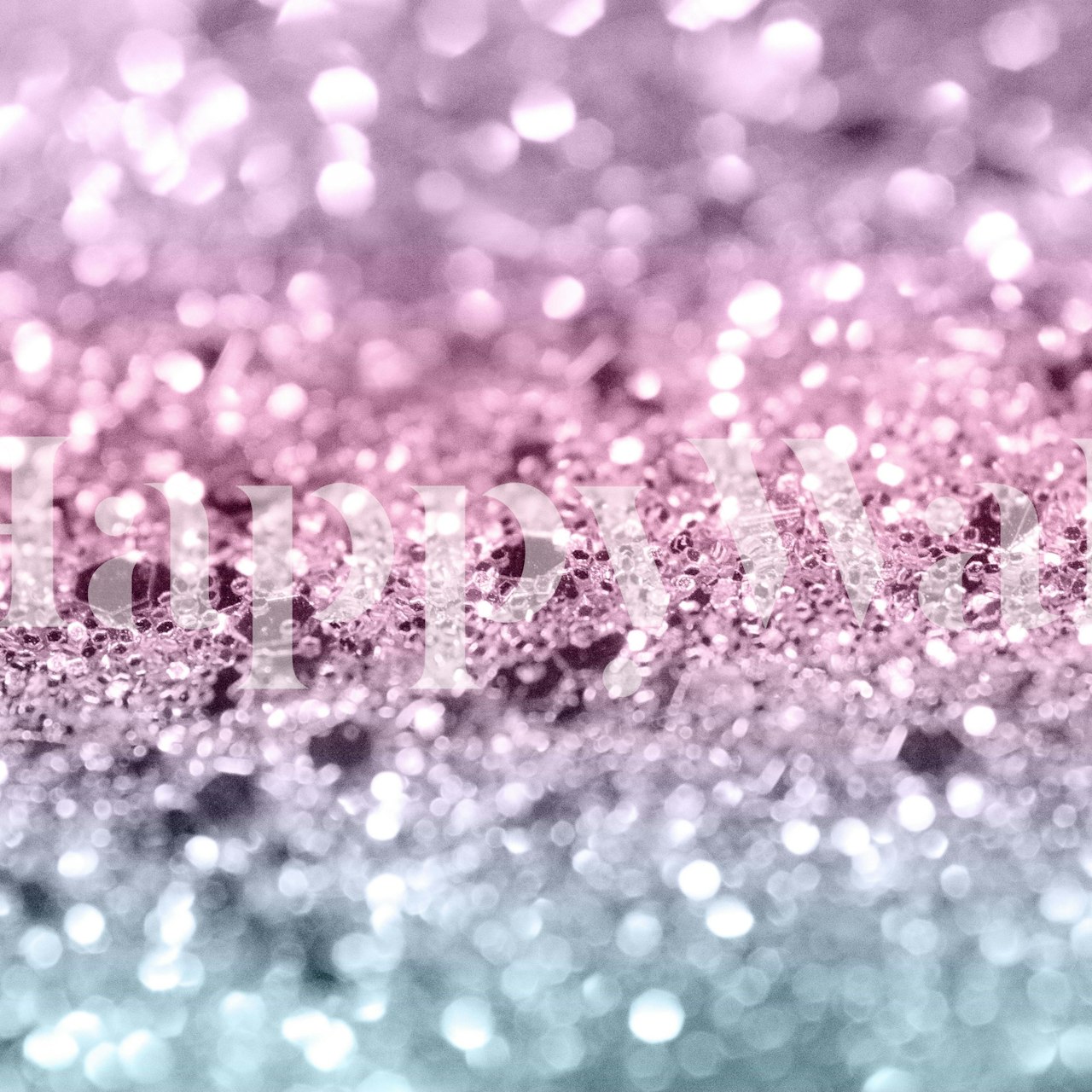 Unicorn Girls Glitter 7 wall mural with gradient from turquoise to pink glitter