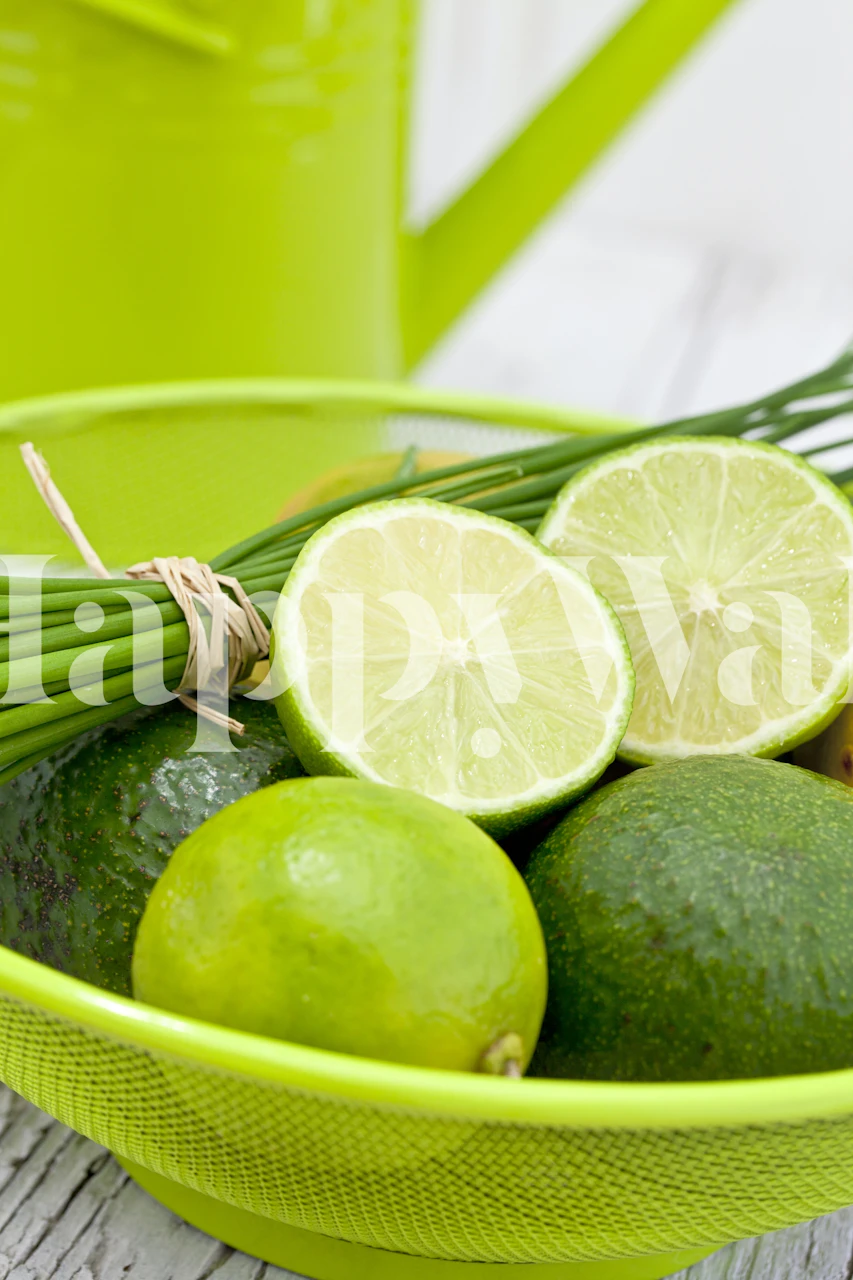 Fresh lime papel de parede em um ambiente de cozinha