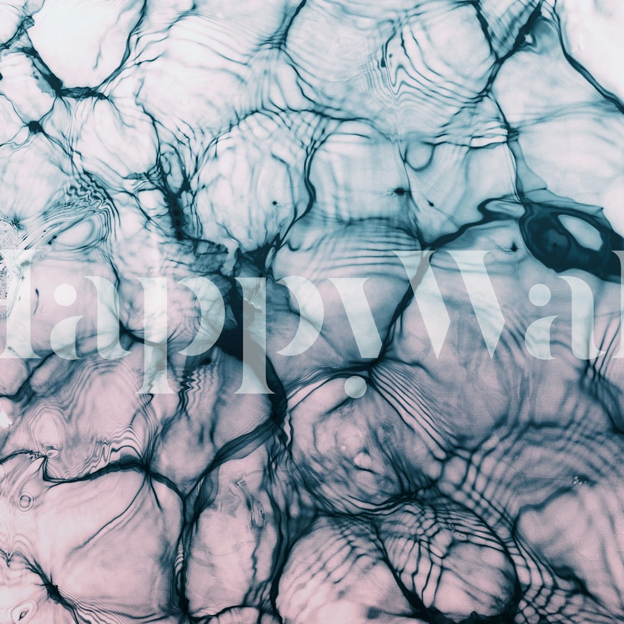 Abstract fluid pattern in blue and pink tones wallpaper