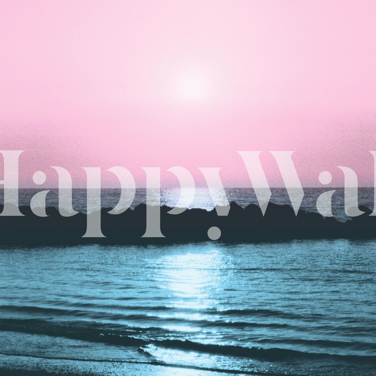 Sunset Ocean Bliss wallpaper in a room