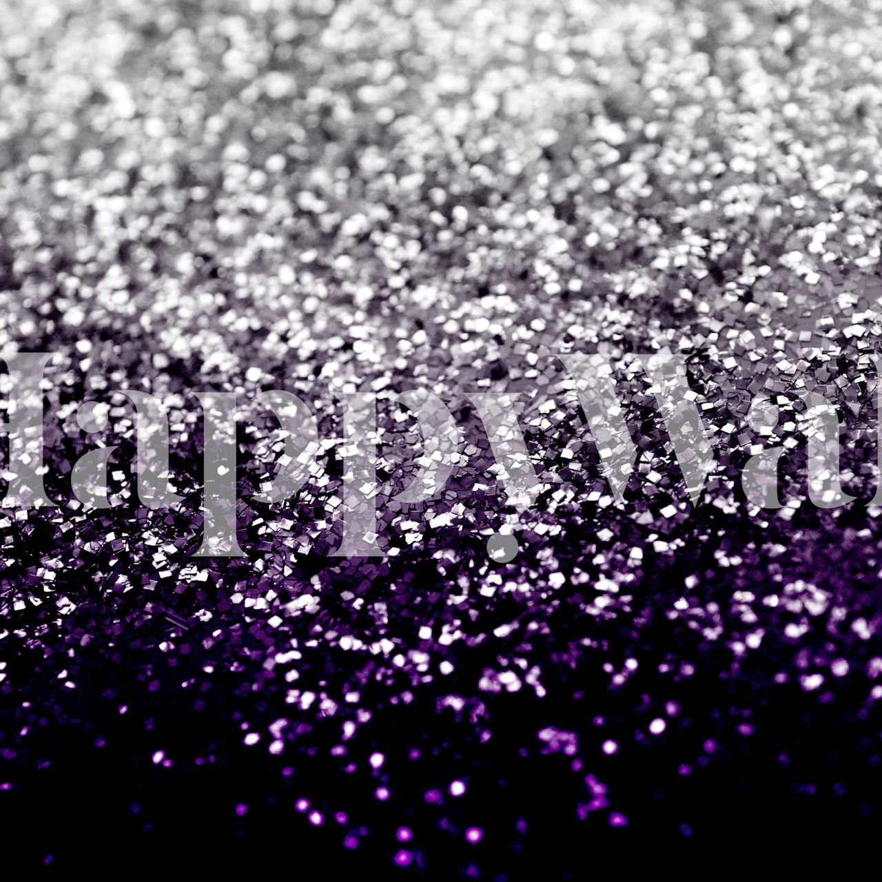 Vivid purple, black and silver glitter wall mural wallpaper