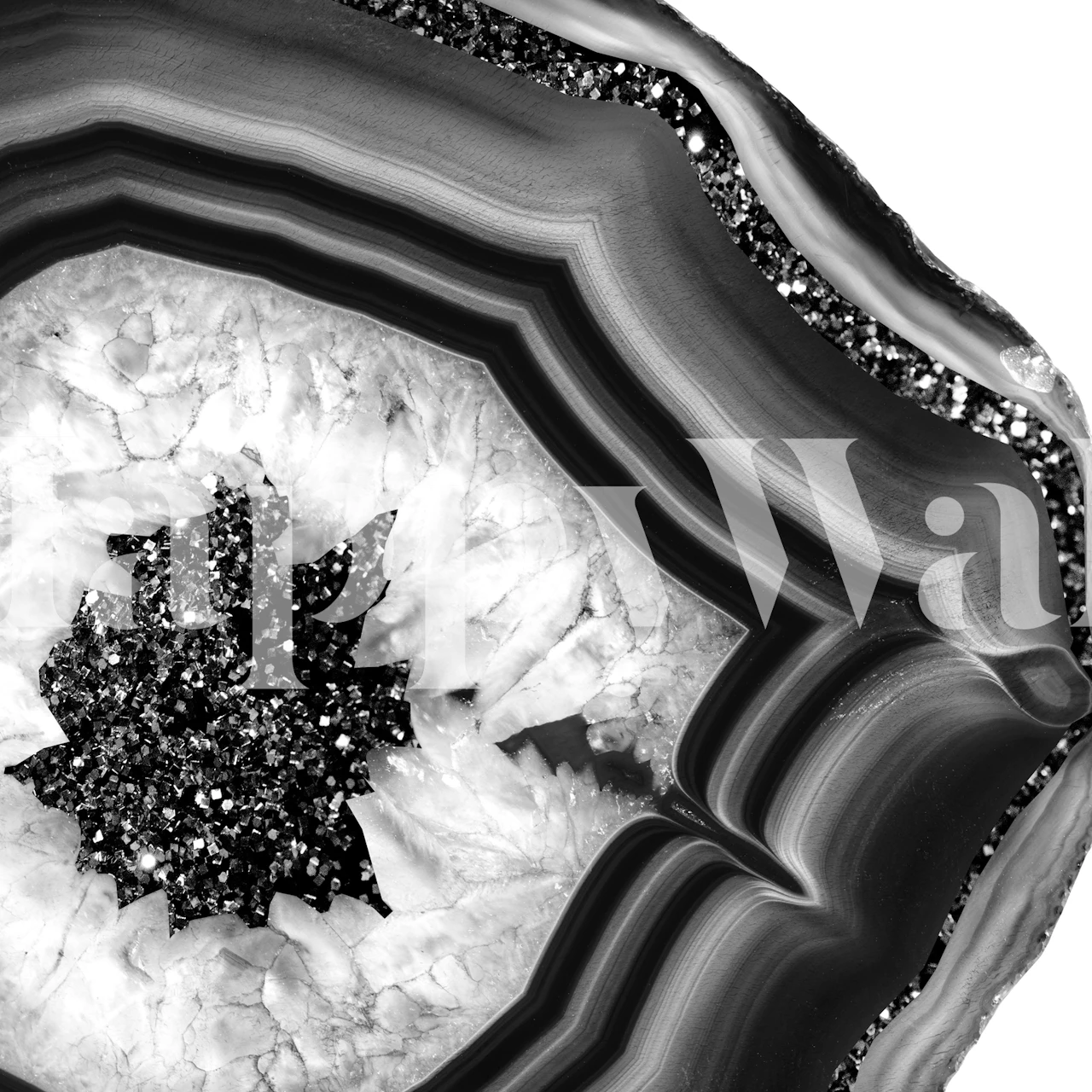 BW Agate Black SilverGlitter tapet i et rom