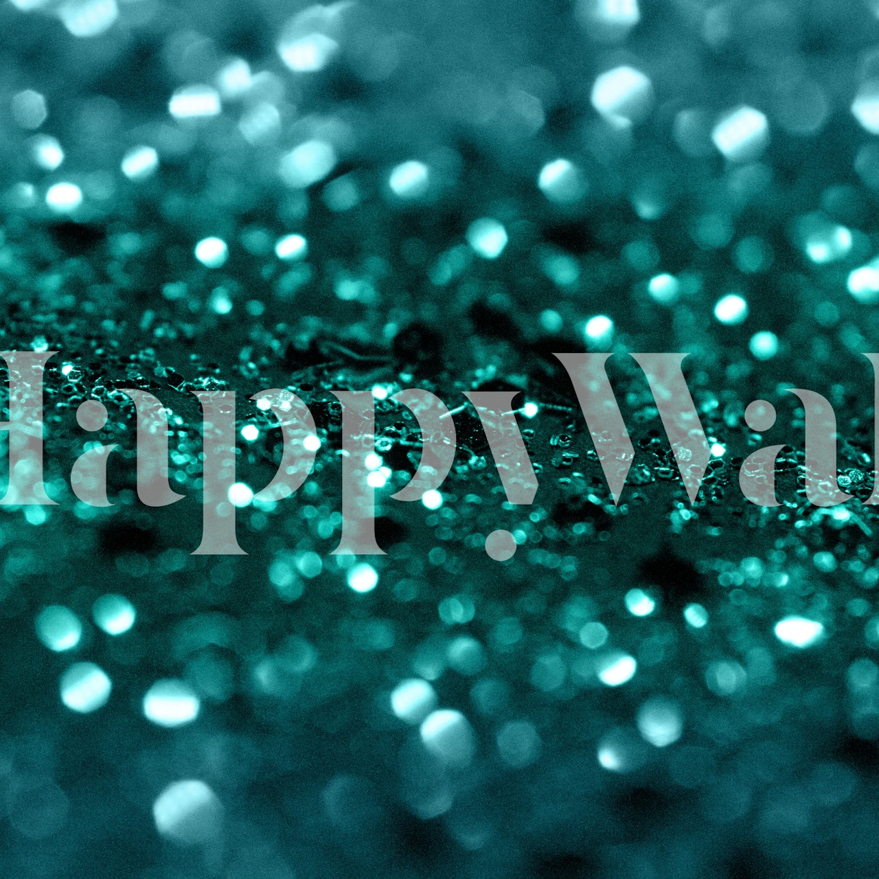 Teal blue glitter resembling ocean waves wall mural