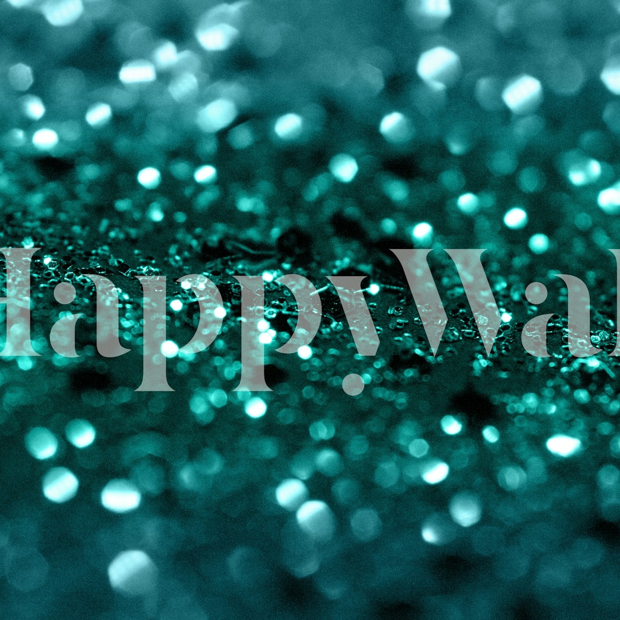 Blågrønt glitter som ligner havbølger på veggtapet