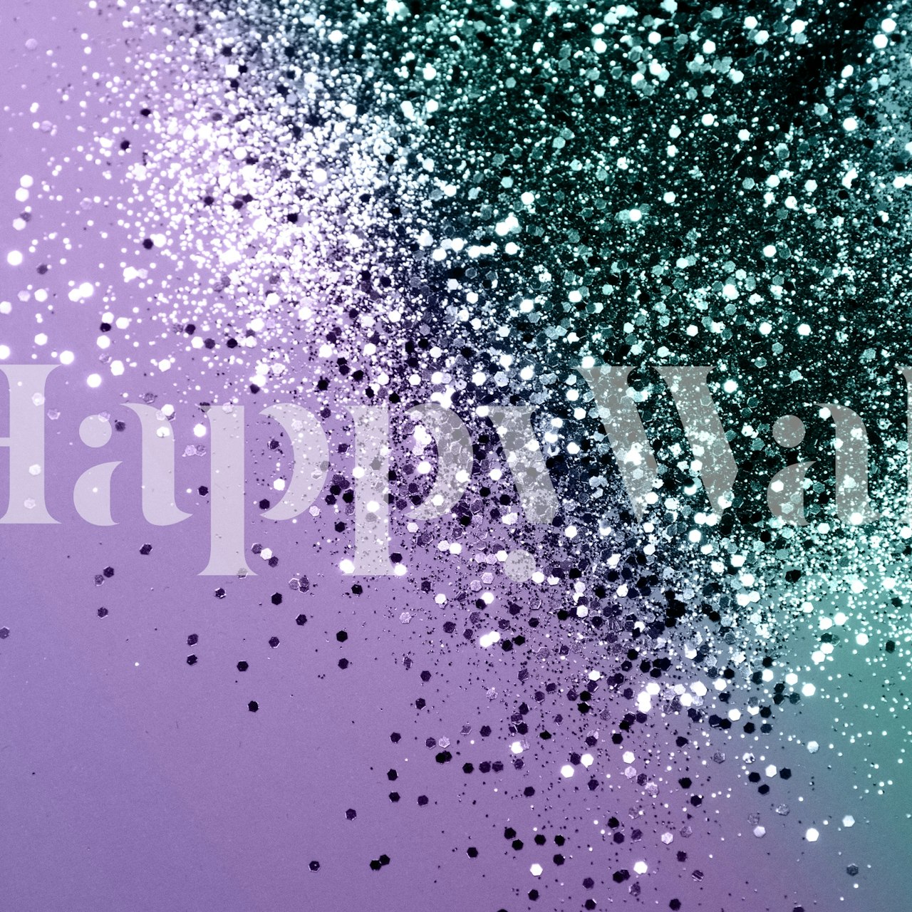 Glittery mermaid wallpaper with purple, teal, and black tones