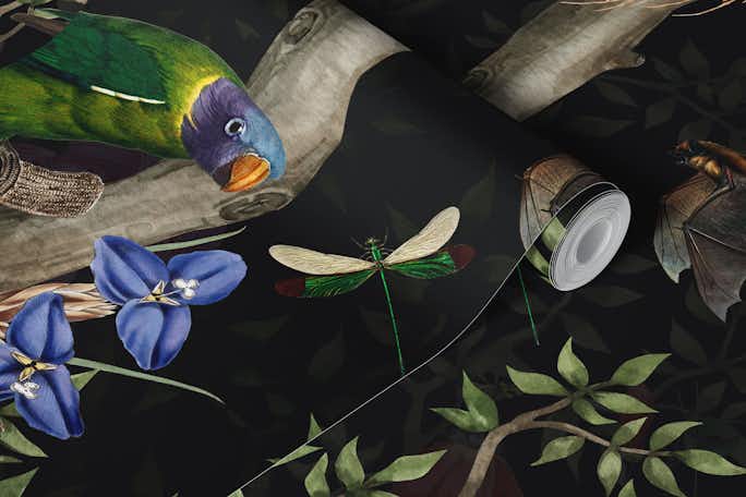 Chinoiserie Tropical Nightwallpaper roll