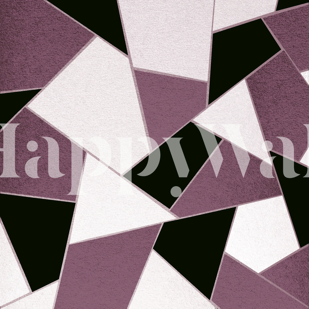 Geometric wallpaper in mauve and black with abstract shapes
