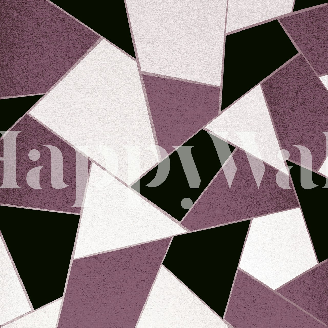 Geometric wallpaper in mauve and black with abstract shapes