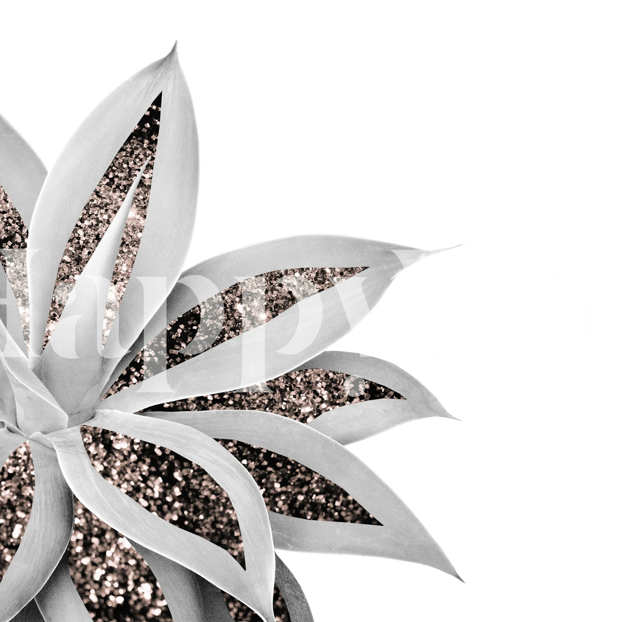 Agave Finesse Glitter Glam tapetti huoneessa