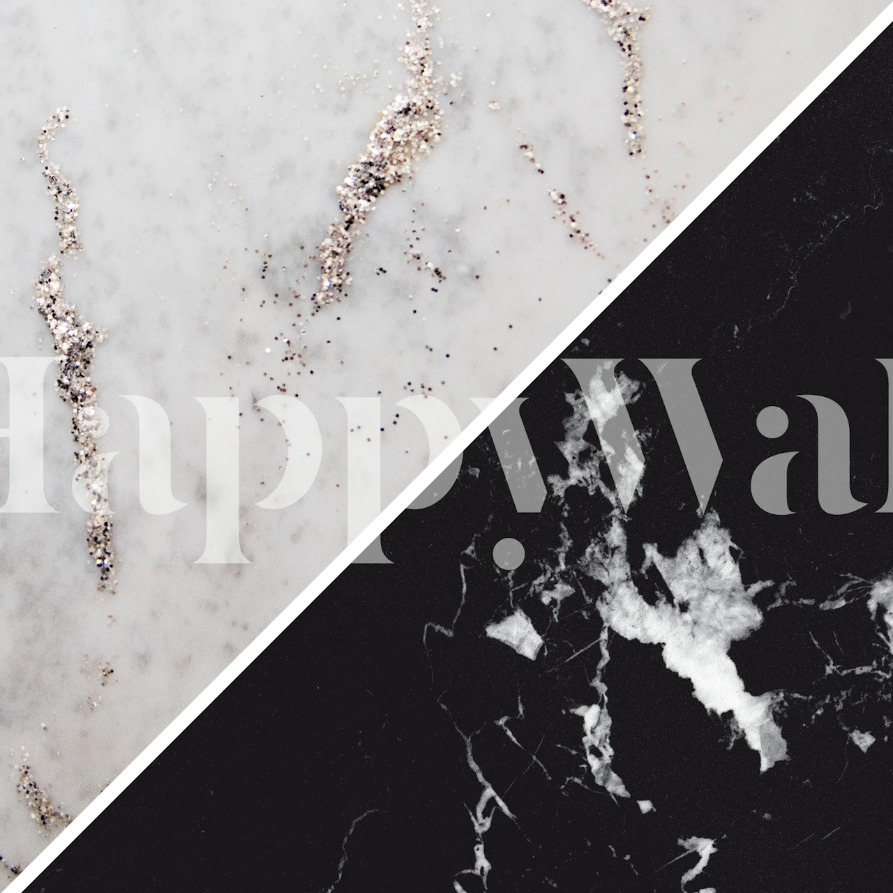 Black and white marble patterned wallpaper
