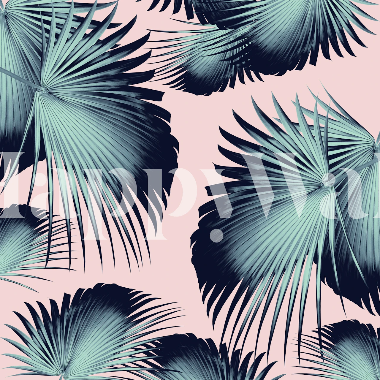 Tapeta Fan Palm Leaves 8 w pokoju