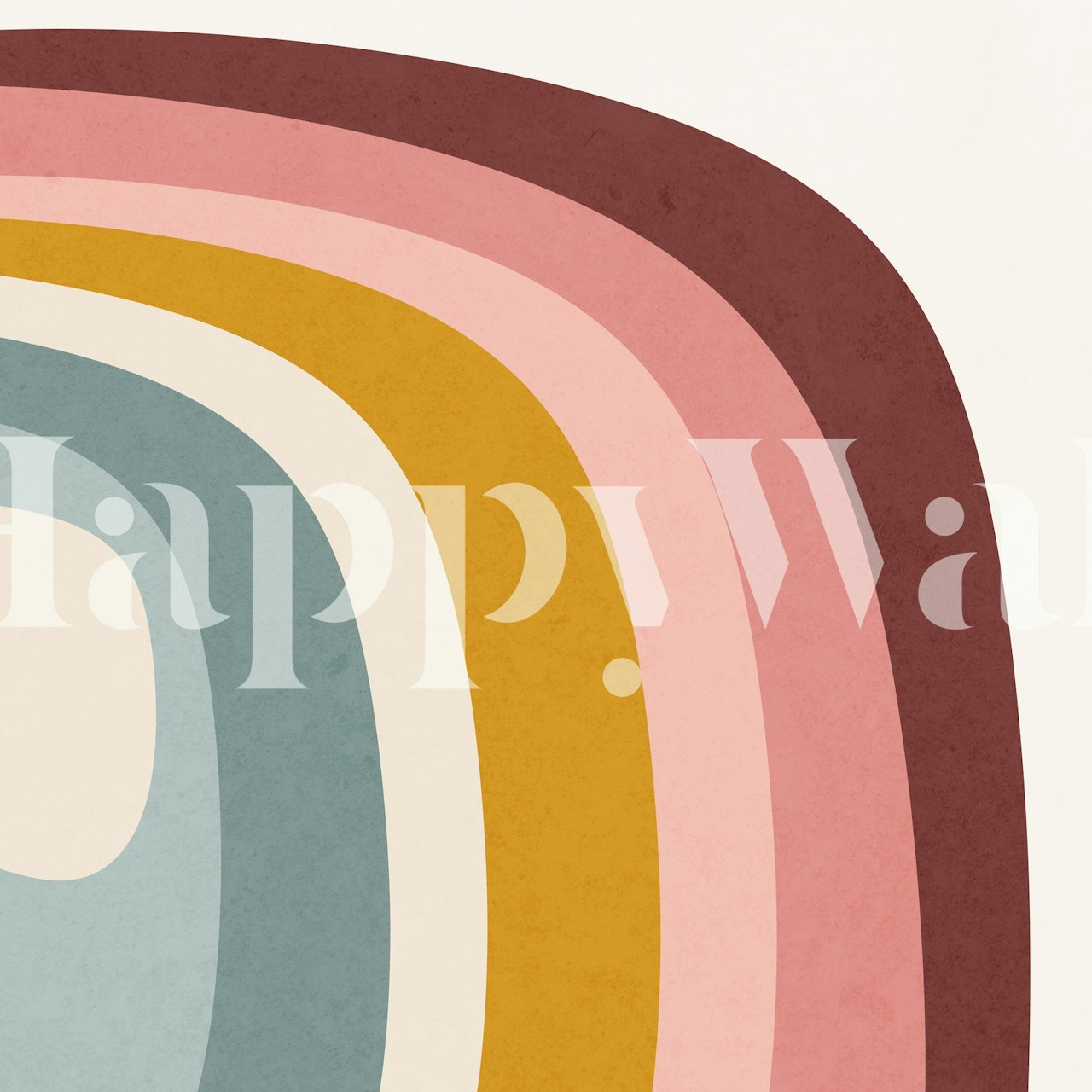 Rainbow rings wallpaper in a room