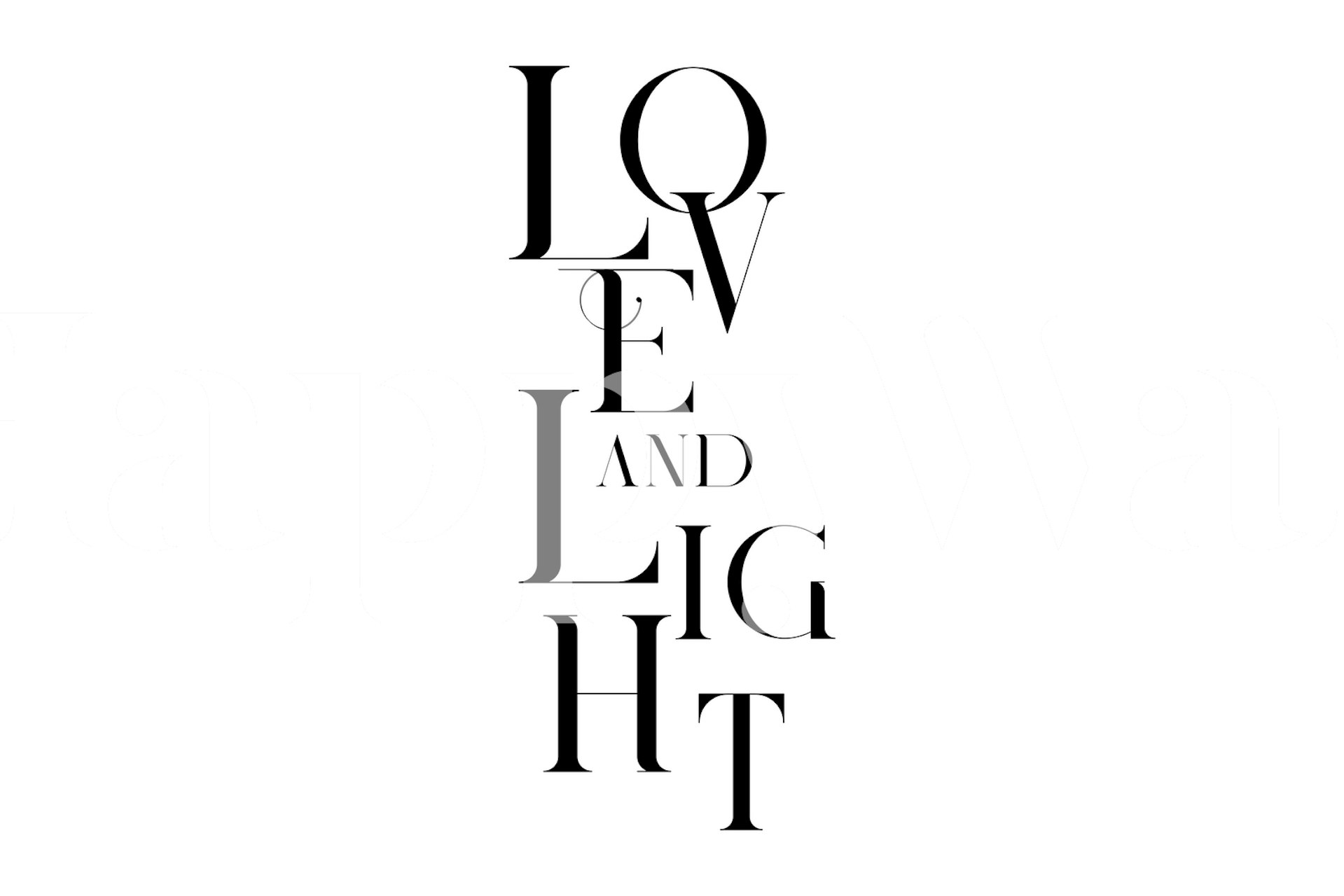 Love And Light Typo Wallpaper in a room