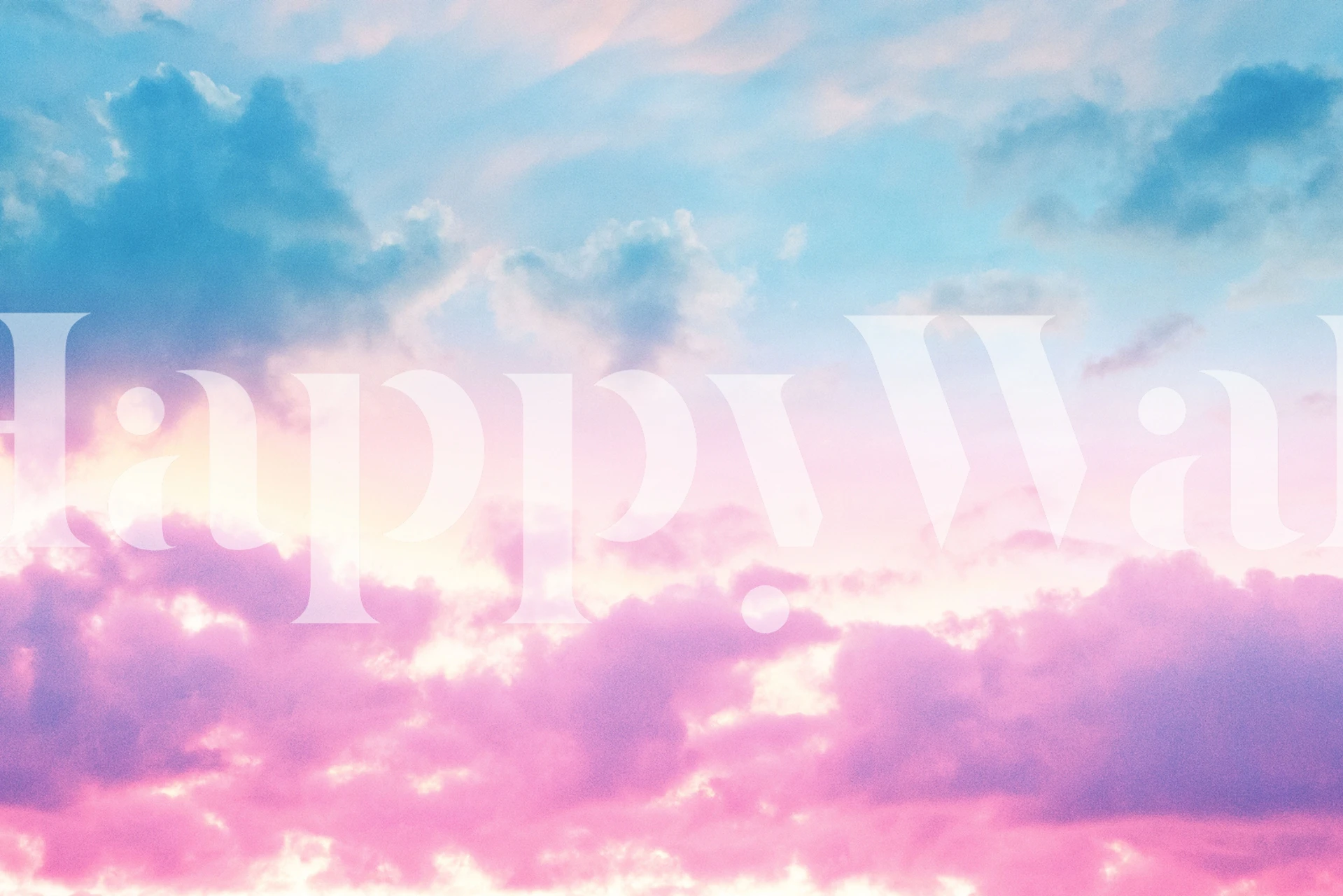 Pastel clouds in pink and blue tones wallpaper
