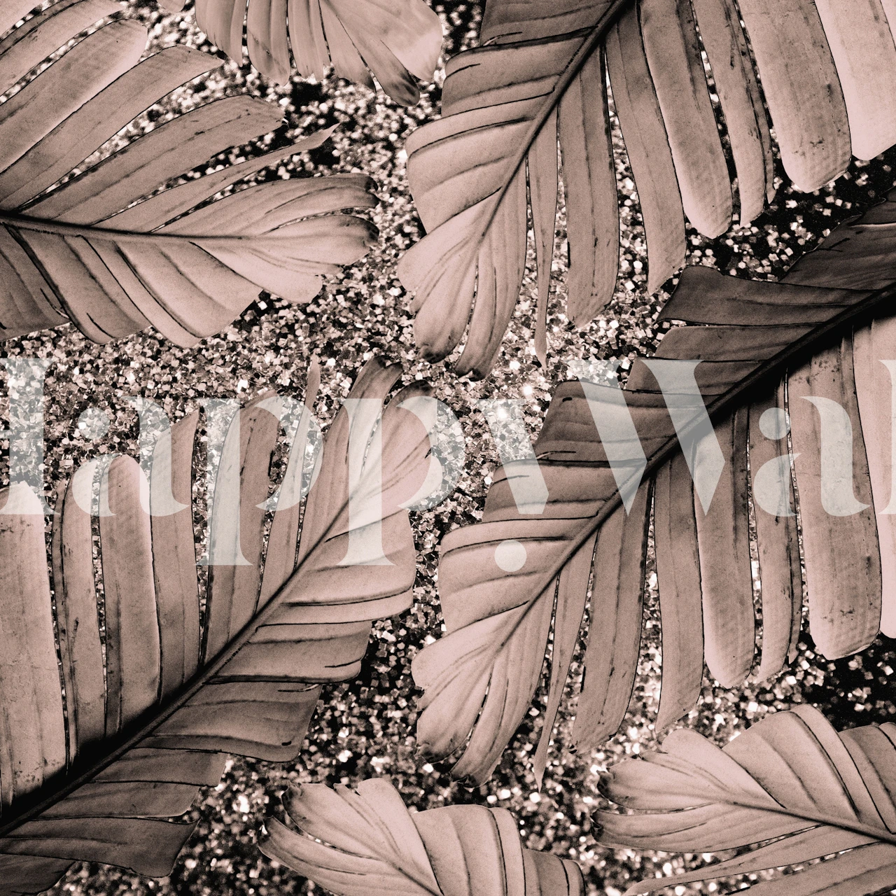 Banana Leaves Glitter Glam behang in een kamer