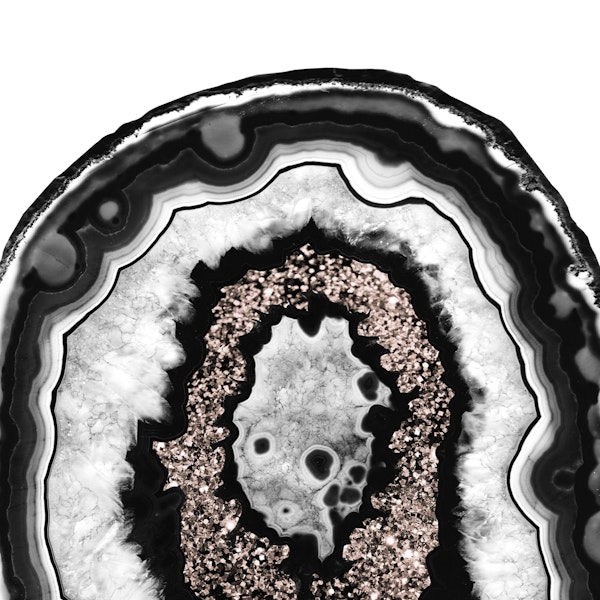 B W Agate Rose Gold Glitter 3